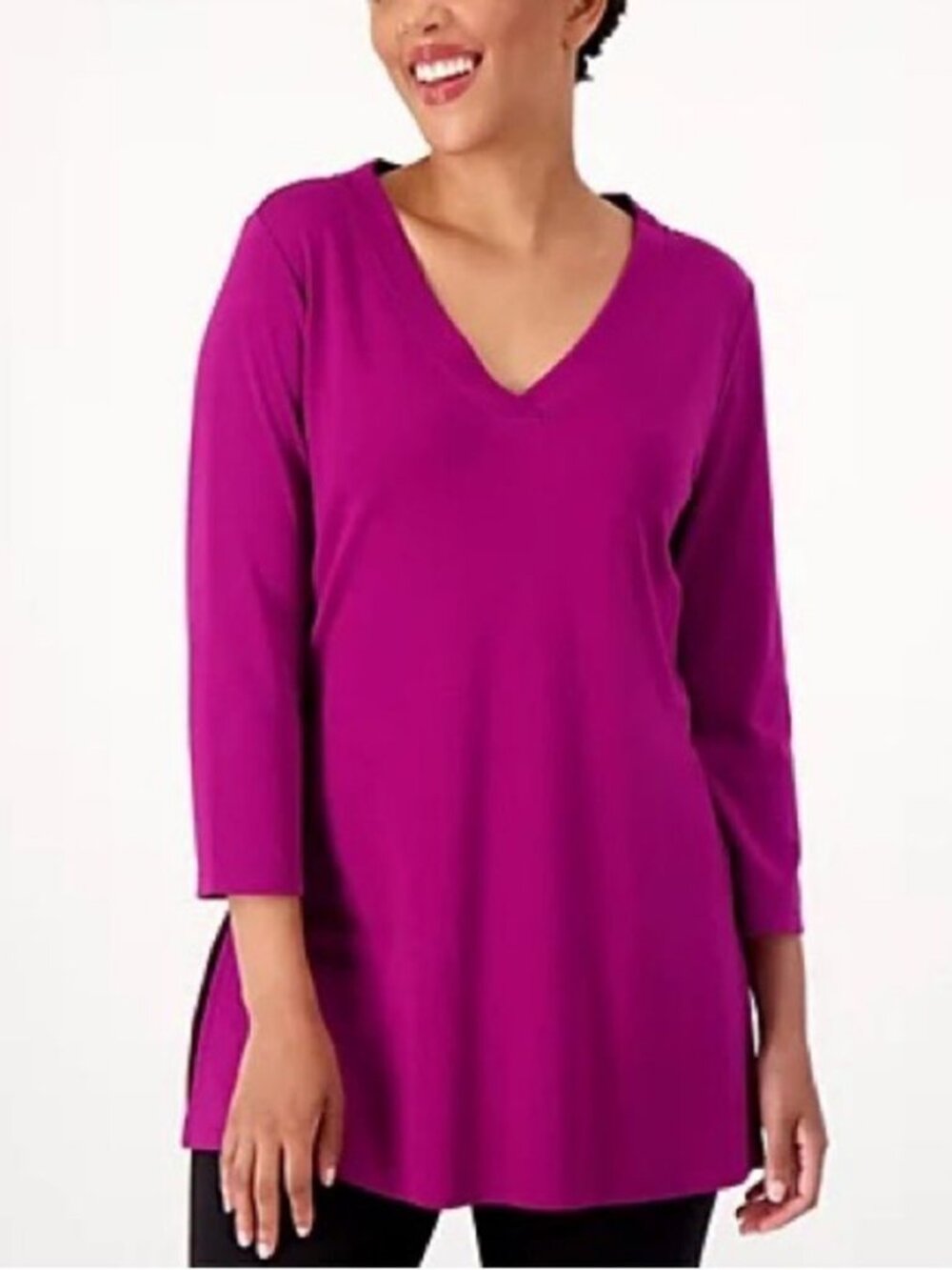 Isaac Mizrahi Live! Essentials Pima Cotton Vneck Tunic